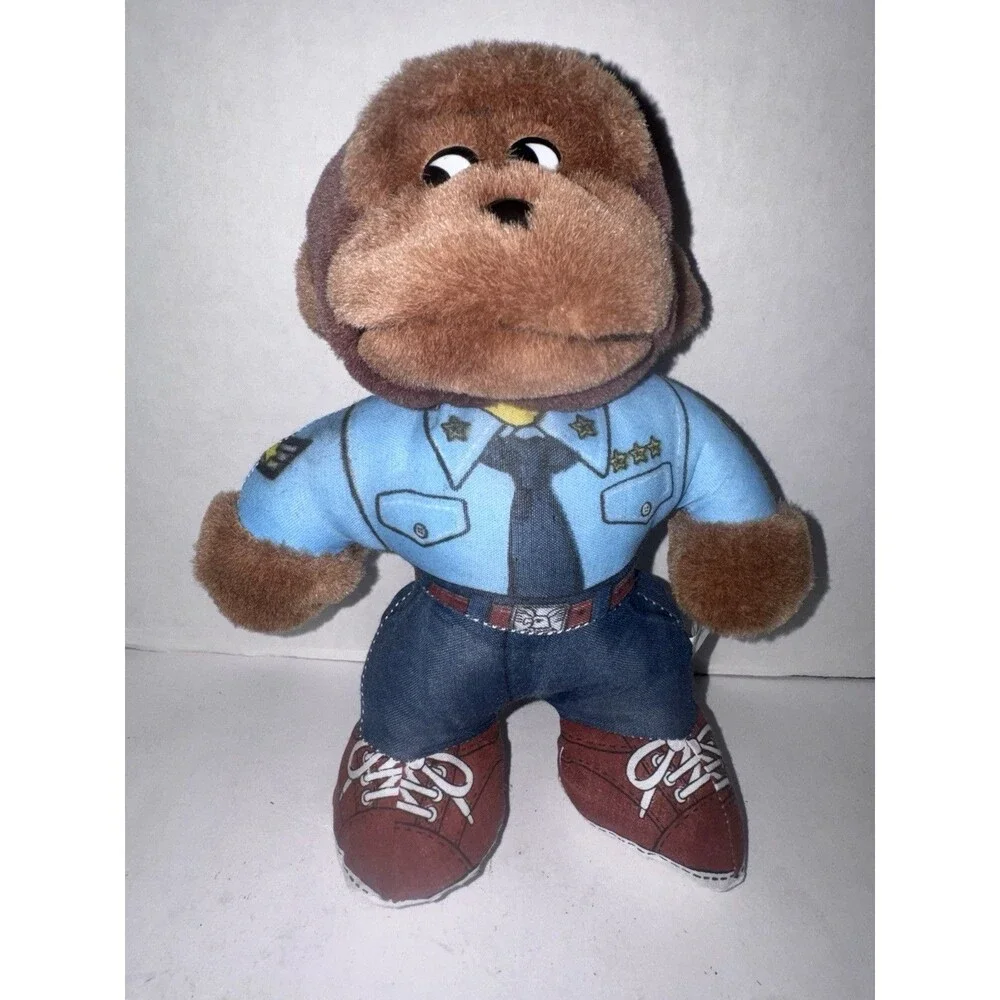 Side Eye Monkey Plush Police Officer Stuffed Animal 10” Funny Cartoon Toy Meme
